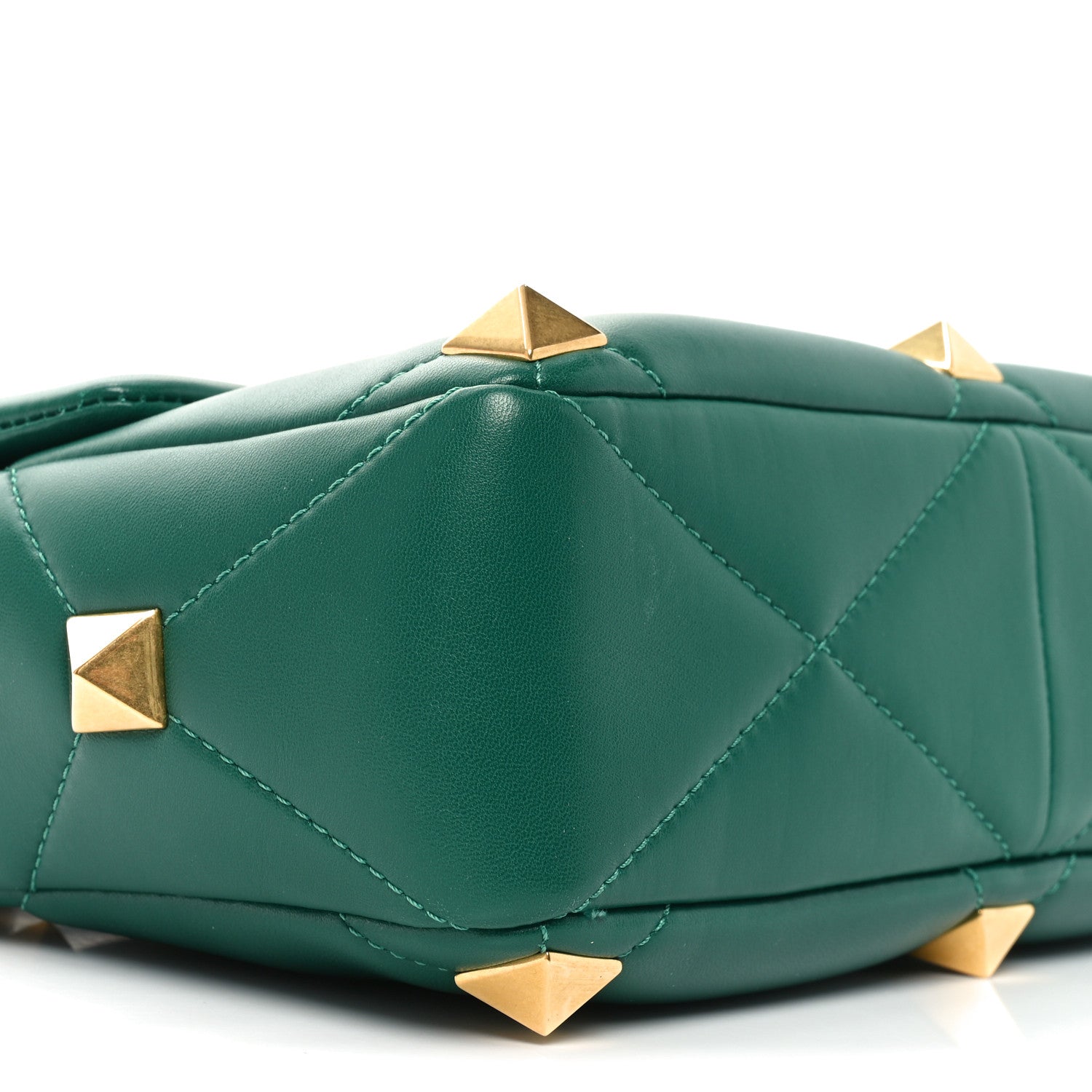 Valentino Garavani Nappa Large Roman Stud Shoulder Bag Jungle 8 of 9
