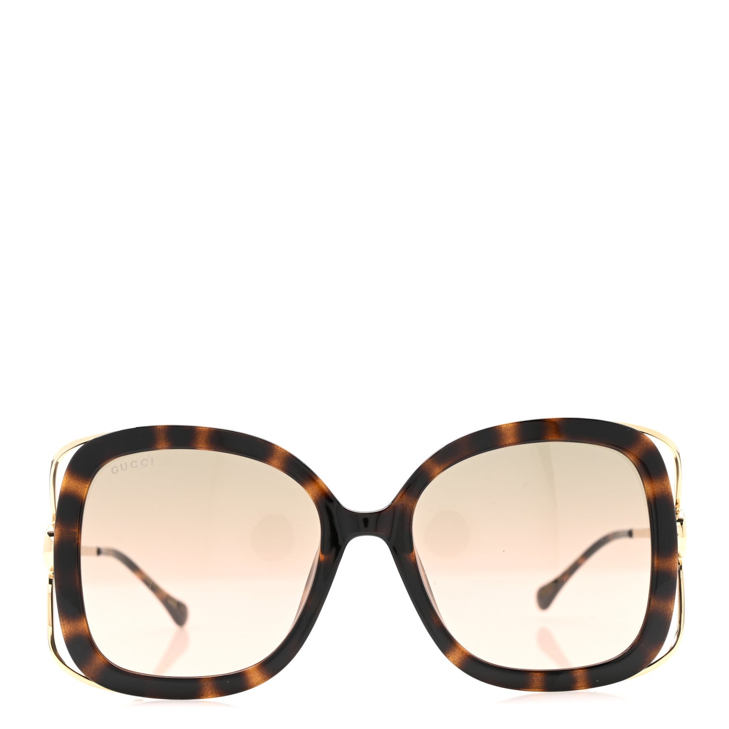 Acetate Horsebit Square Frame Sunglasses GG1021S Tortoise