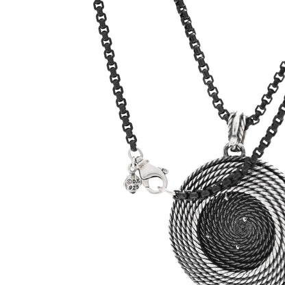 David Yurman Darkened Sterling Silver Diamond Large Cable Coil Pendant Necklace 5 of 5