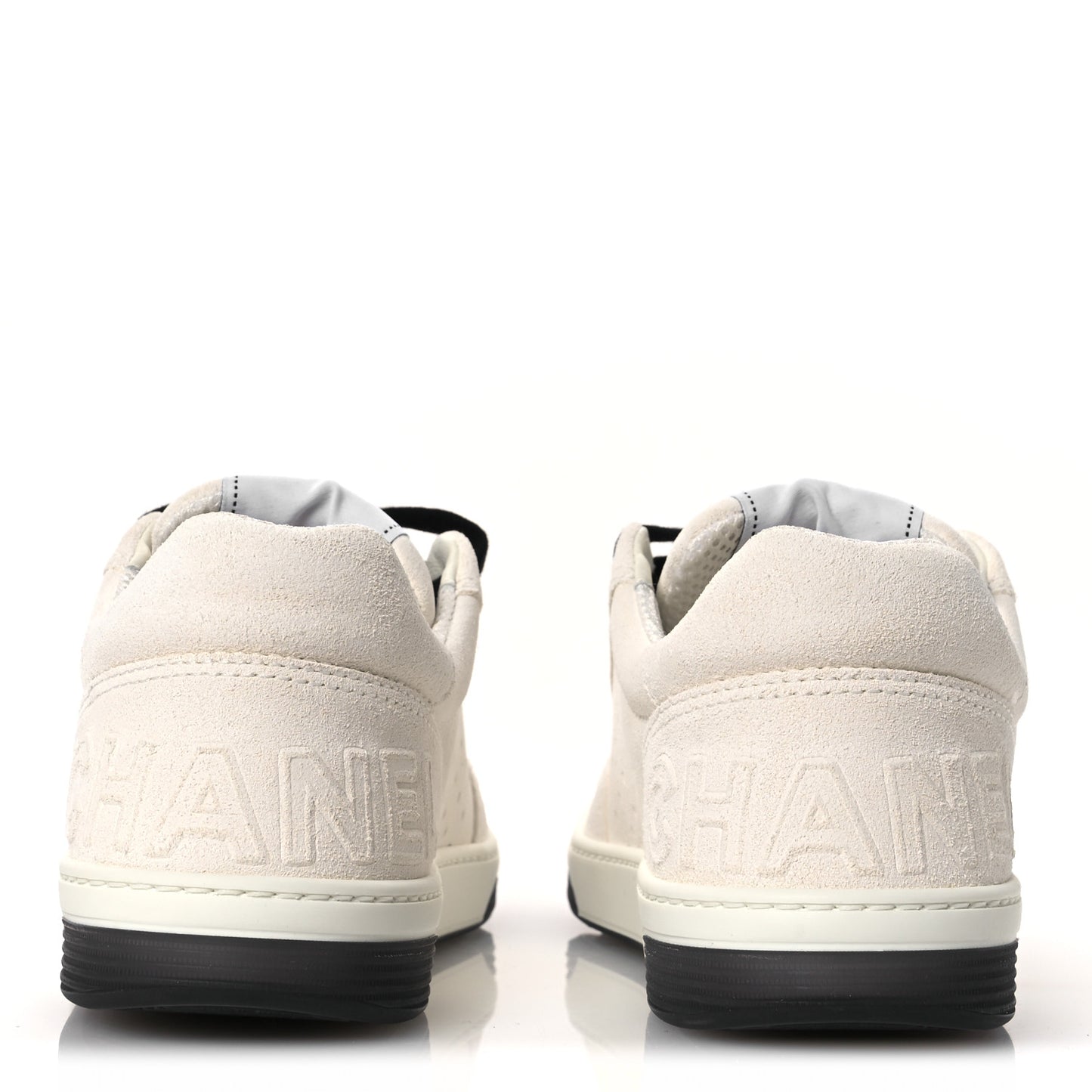 Suede Calfskin Logo Sneakers 40 Black White