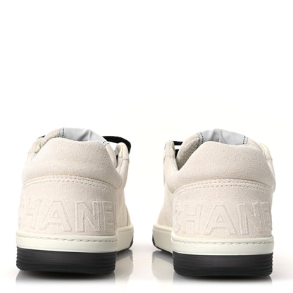 Chanel Suede Calfskin Logo Sneakers 40 Black White 6 of 11