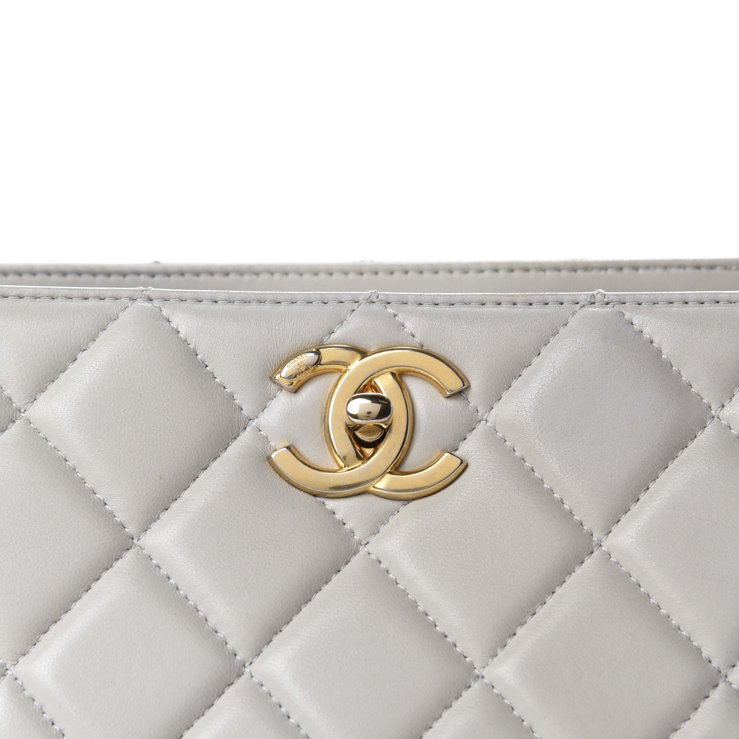 Chanel Lambskin Quilted Shoulder Bag Grey 13 of 13