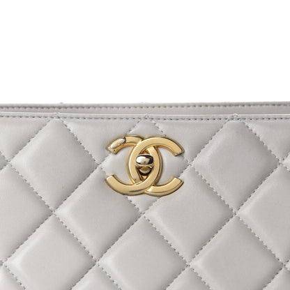 Chanel Lambskin Quilted Shoulder Bag Grey 13 of 13