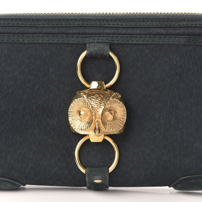 Burberry Prorsum Grainy Nubuck Alma Owl Clutch Indigo Green 10 of 10