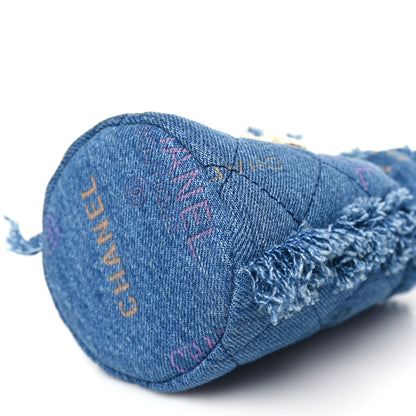Chanel Denim Quilted Mood Mini Bucket With Chain Blue Multicolor 10 of 11