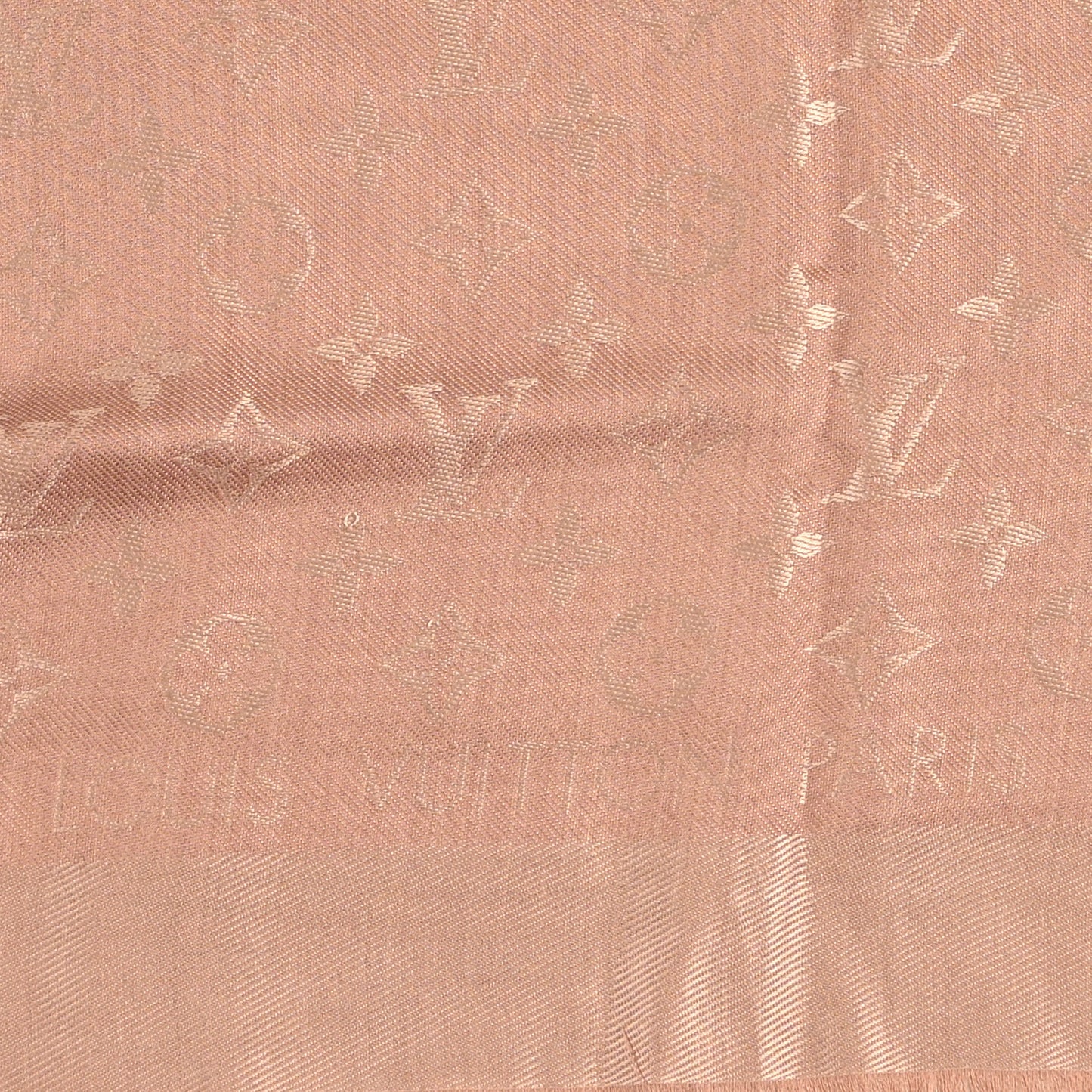 Silk Lurex Wool Monogram Shine Shawl Cappuccino
