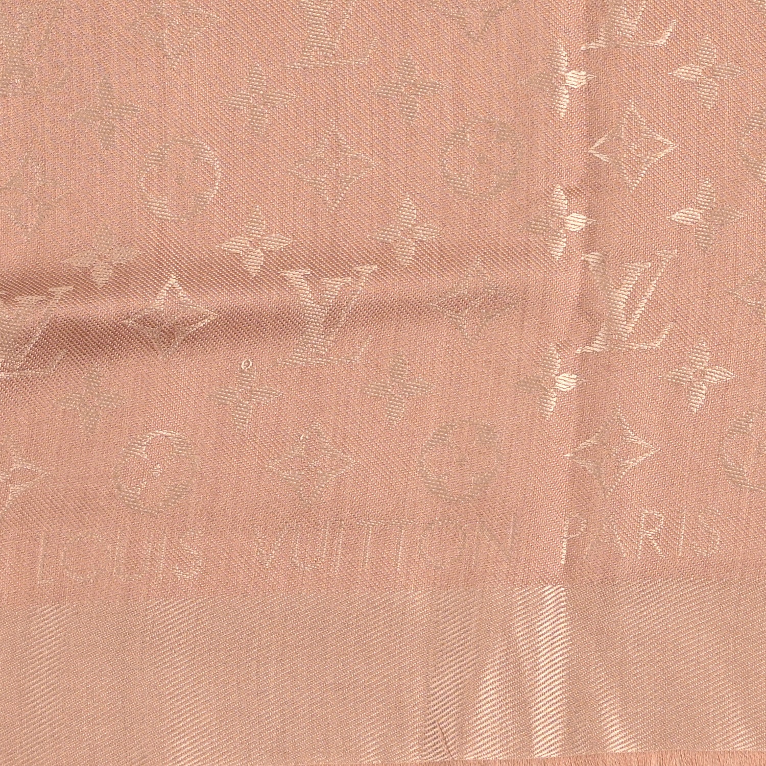 Louis Vuitton Silk Lurex Wool Monogram Shine Shawl Cappuccino 2 of 3