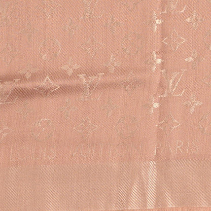 Louis Vuitton Silk Lurex Wool Monogram Shine Shawl Cappuccino 2 of 3