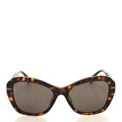 Chanel Acetate Polarized CC Butterfly Sunglasses 5510 Dark Tortoise 2 of 8
