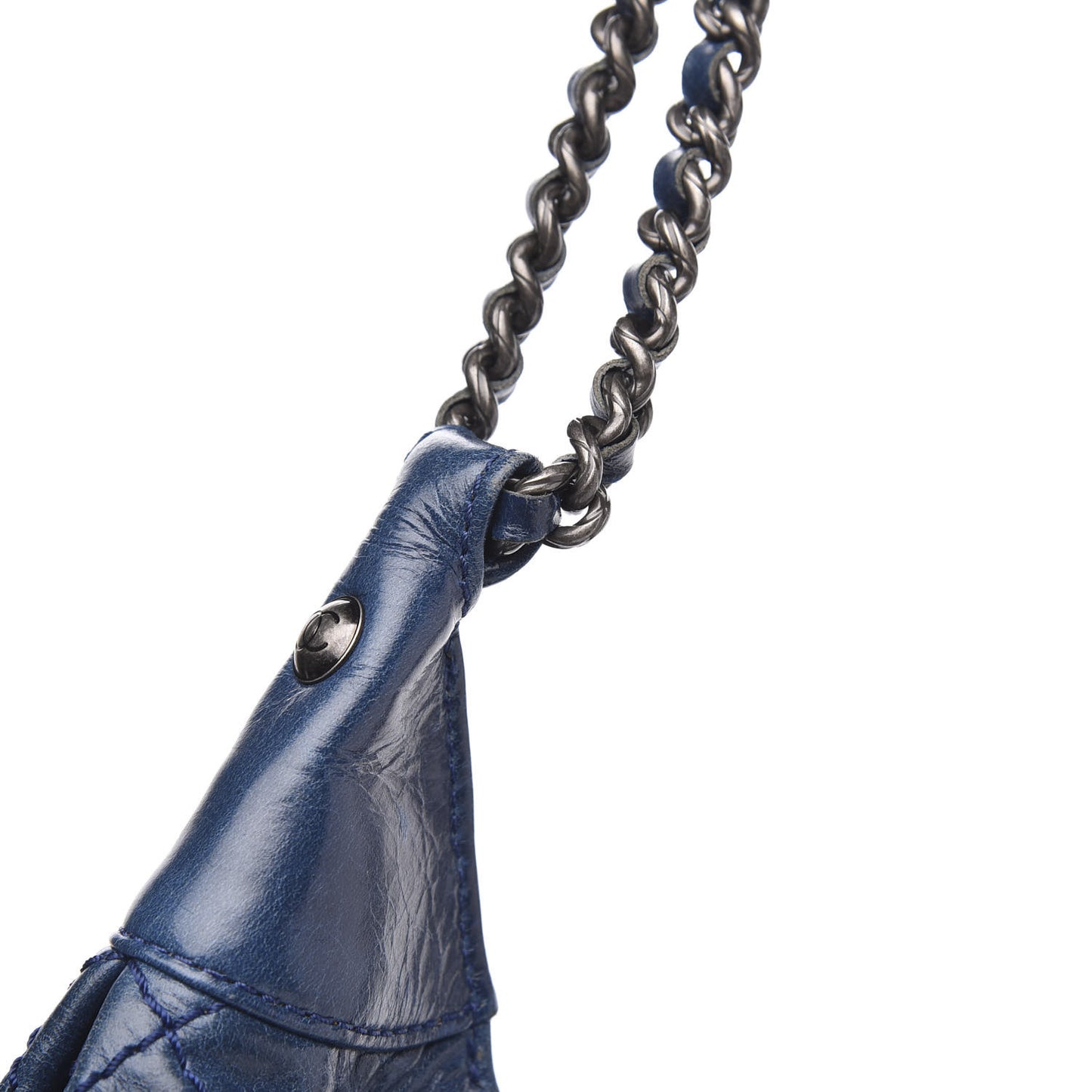 Aged Calfskin Quilted Coco Supple Hobo Blue