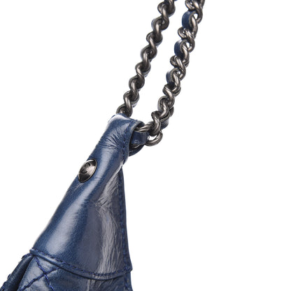 Chanel Aged Calfskin Quilted Coco Supple Hobo Blue 12 of 14