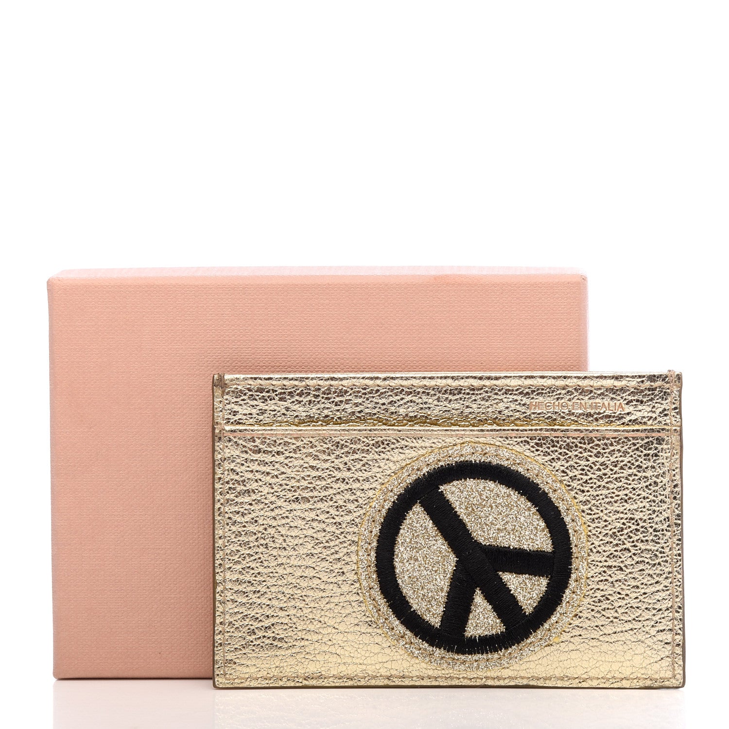 Miu Miu Metallic Goatskin Madras Pop Patch Card Case Cromo 8 of 8