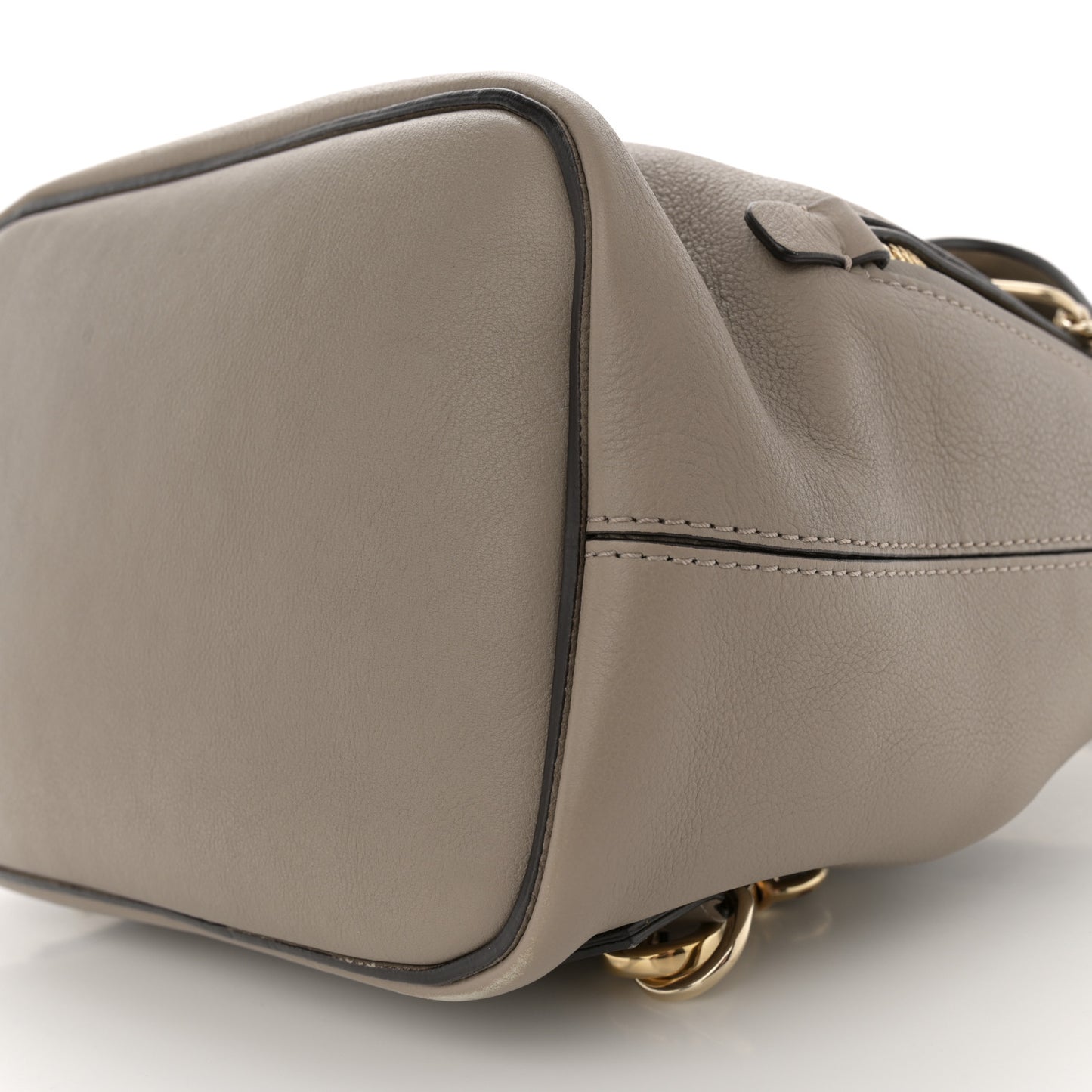 Suede Calfskin Small Faye Backpack Motty Grey