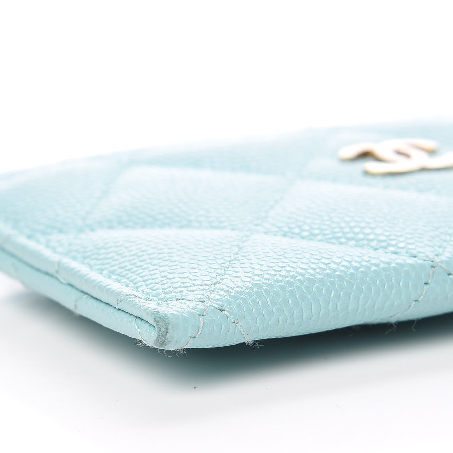Chanel Caviar Quilted Card Holder Light Blue 9 of 11
