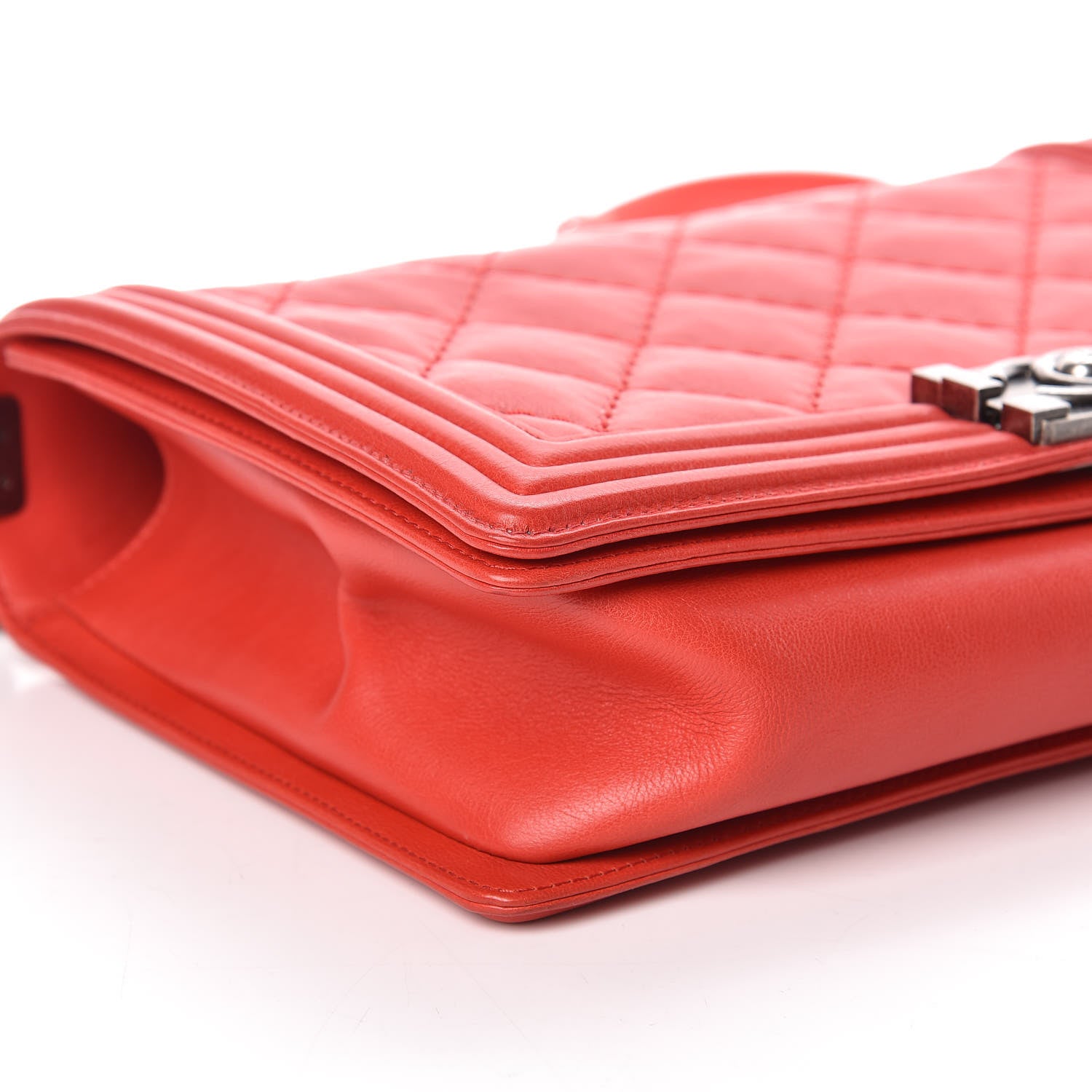 Chanel Calfskin Double Stitch New Medium Boy Flap Red 8 of 9