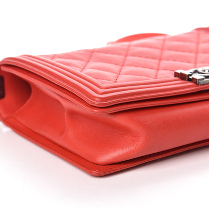 Chanel Calfskin Double Stitch New Medium Boy Flap Red 8 of 9