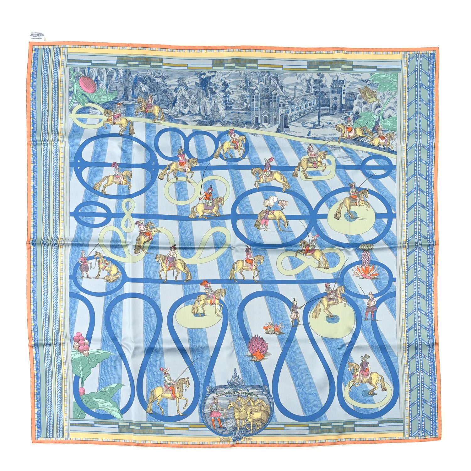 Hermes Silk Passades et Serpentines Double Face Scarf 90 1 of 3