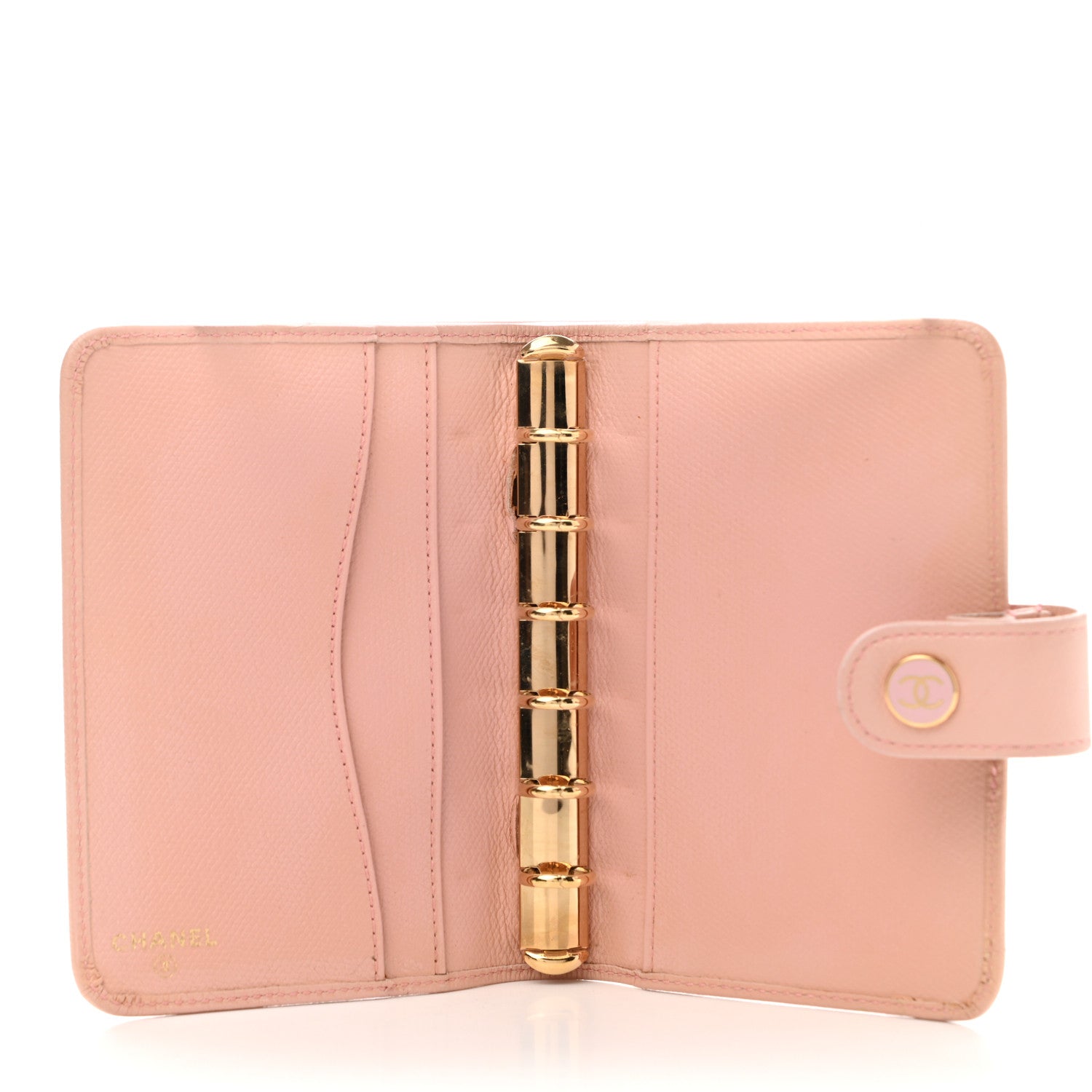 Chanel Grained Calfskin CC Button Pocket Agenda Cover Pink 5 of 12