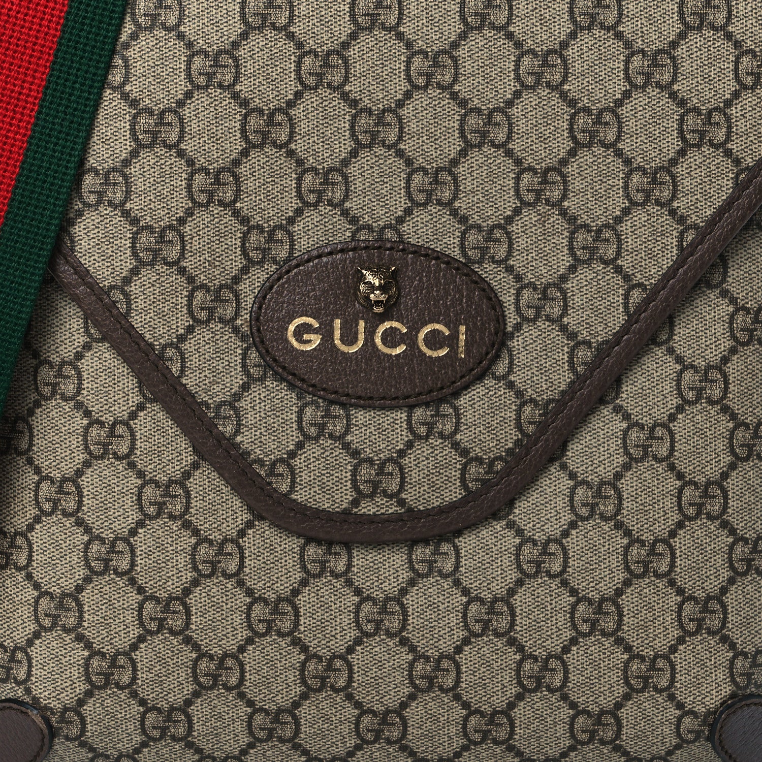 Gucci GG Supreme Monogram Web Medium Neo Vintage Flap Messenger Bag Beige New Acero 9 of 11