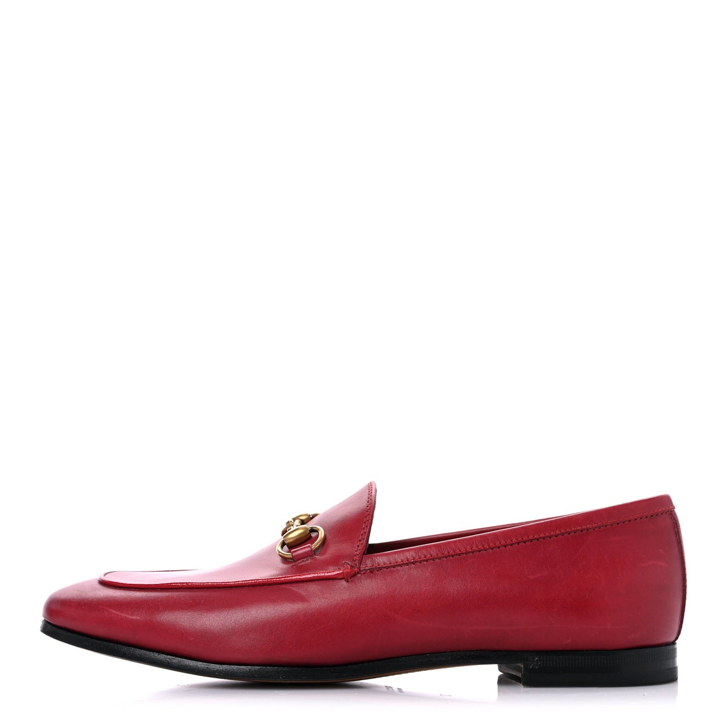 Lambskin Womens Brixton Horsebit Loafers 37 Hibiscus Red
