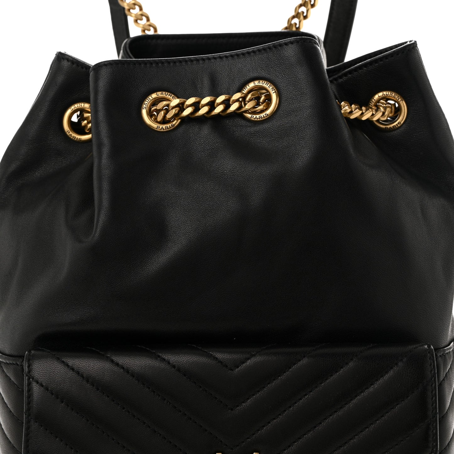 Lambskin Matelasse Monogram Joe Backpack Black