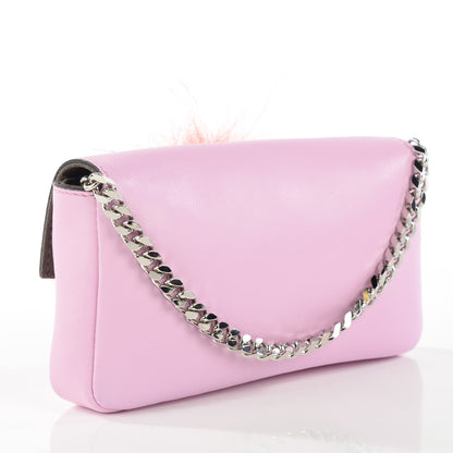 Fendi Nappa Rabbit Fox Fur Micro Buggie Baguette Lavanda 3 of 8