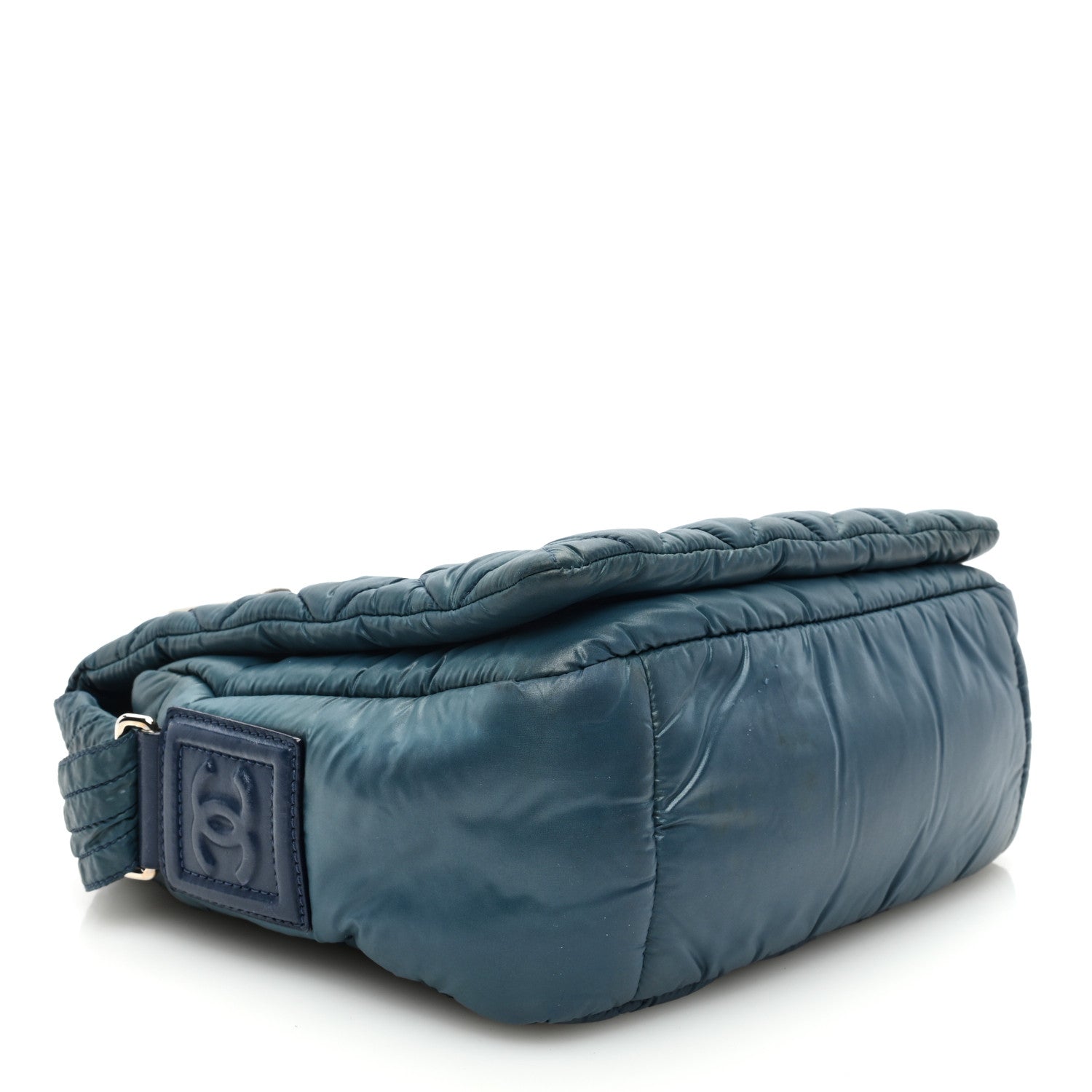 Chanel Nylon Small Coco Cocoon Messenger Bag Blue 4 of 10