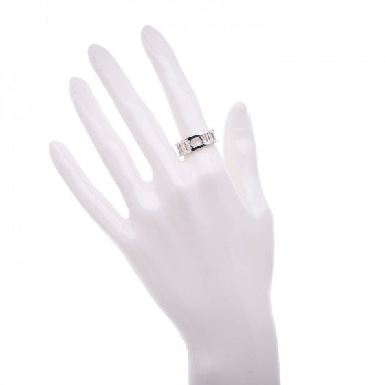 Tiffany 18K White Gold Atlas Open Ring 54.5 7 2 of 5