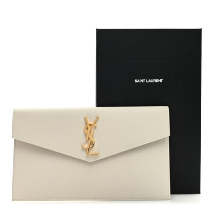 Saint Laurent SAINT LAURENT Grain De Poudre Uptown Pouch Crema Soft 7 of 7