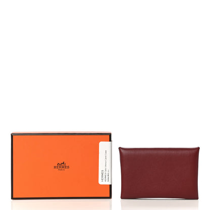 Hermes Evercolor Verso Calvi Card Case Rouge Grenat Glycine 13 of 13