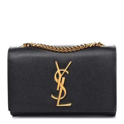 Saint Laurent Grain De Poudre Small Monogram Kate Satchel Black 1 of 8