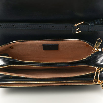 Gucci Crystal Monogram Plutone Calfskin Web Ophidia Flap Messenger Bag Straw Yellow Blue 4 of 10