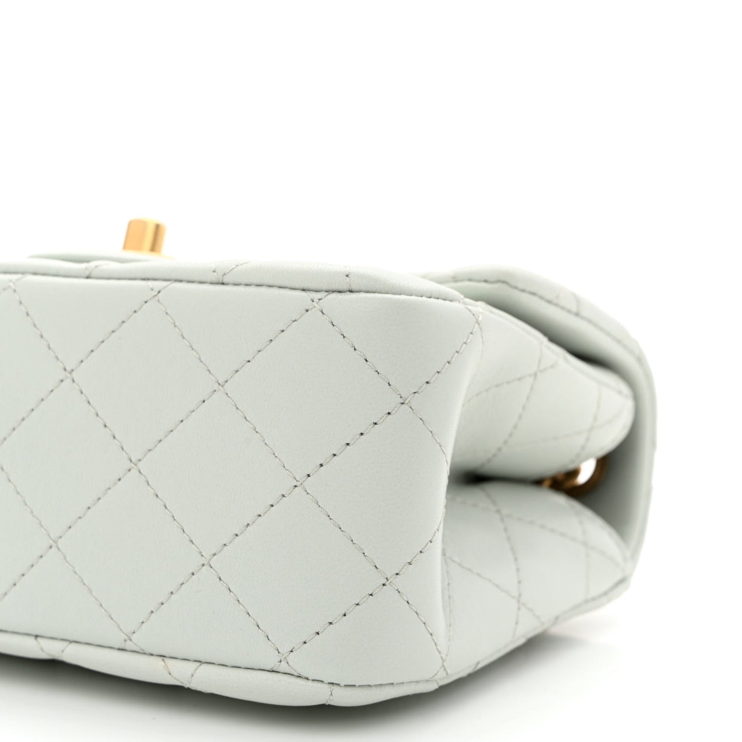 Lambskin Quilted Mini Sweet Camellia Flap Light Blue