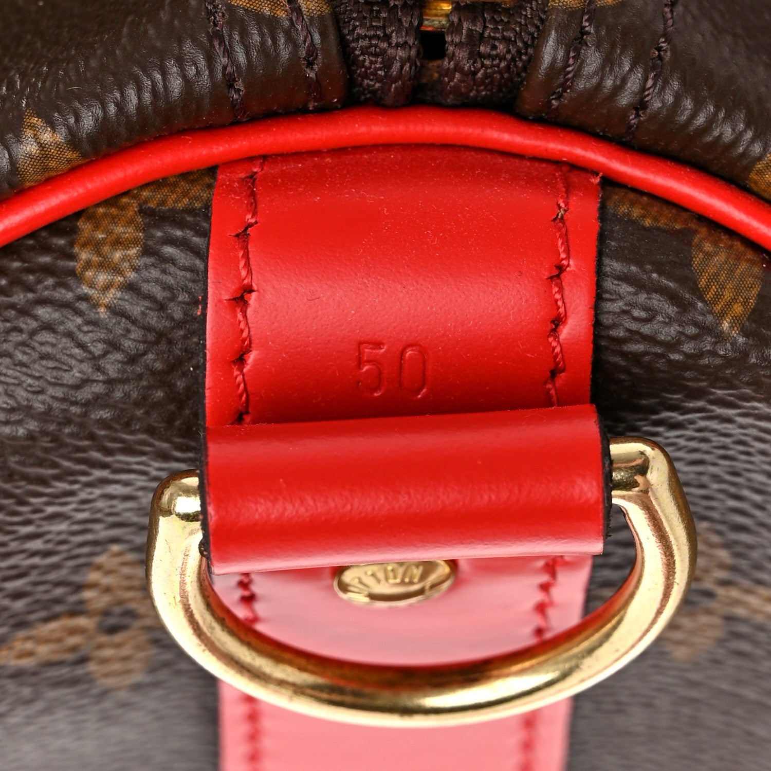 Louis Vuitton Calfskin Monogram Keepall Bandouliere 50 Coquelicot 6 of 9