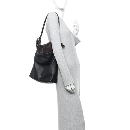 Loewe Mellow Nappa Lambskin Flamenco Tote Bag Black Dark Chestnut 2 of 10
