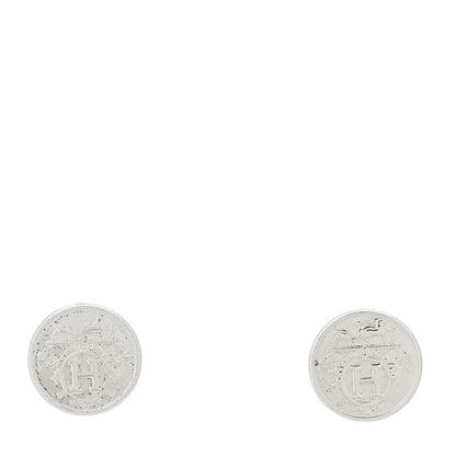 Hermes Sterling Silver TPM Ex-Libris Earrings 1 of 6
