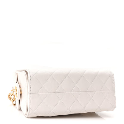Chanel Caviar Quilted Mini Chanel 25 Handbag White White 4 of 11