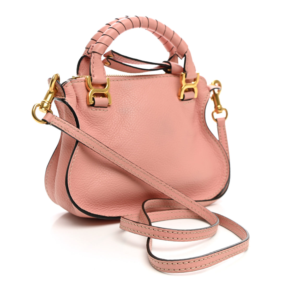 Calfskin Mini Marcie Satchel Fallow Pink