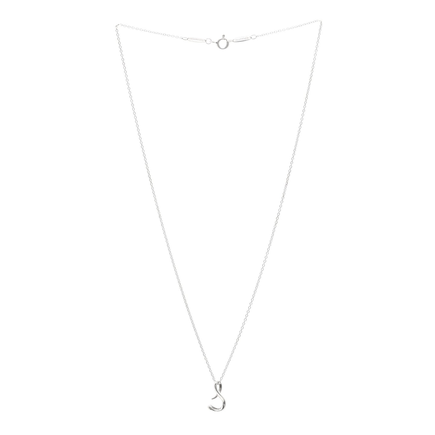 Sterling Silver Elsa Peretti Letter S Pendant Necklace