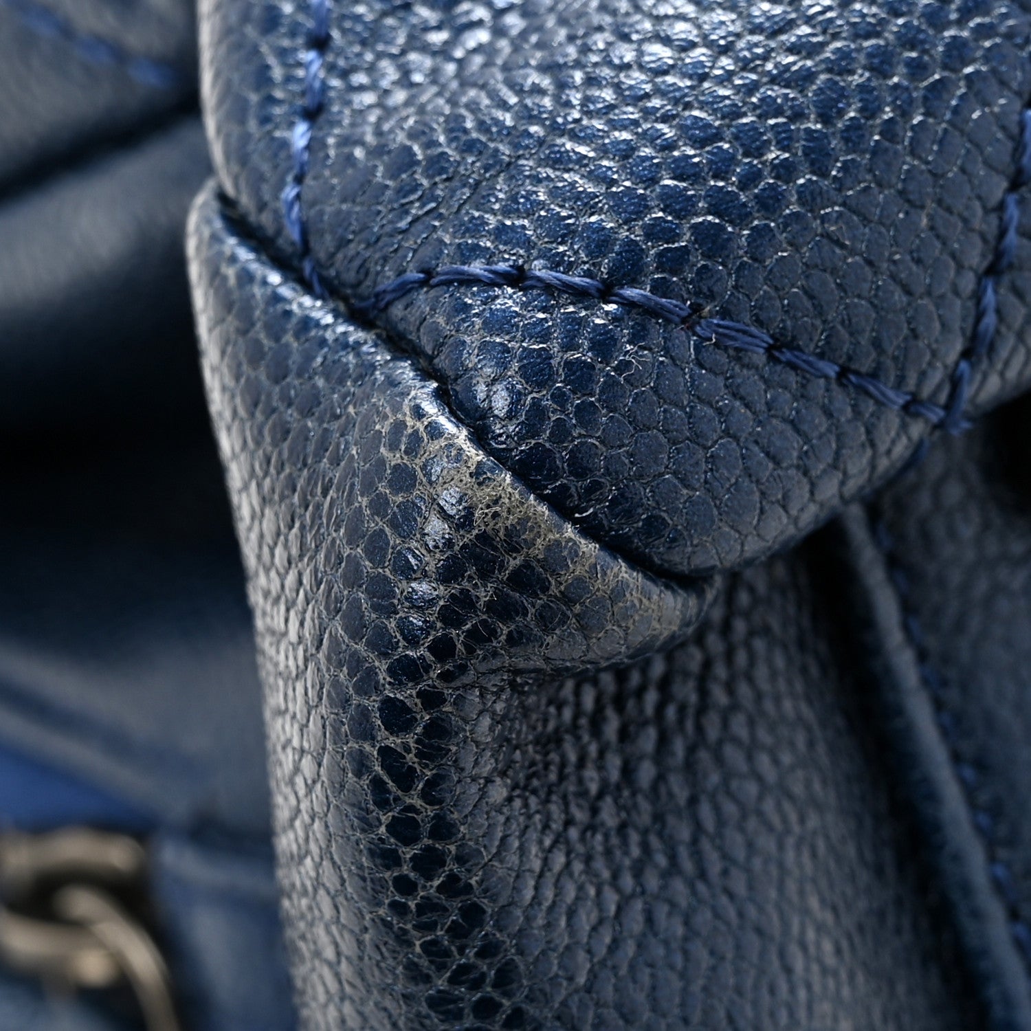 Chanel Iridescent Caviar Quilted Small Chic Tote  Dark Blue 13 of 14