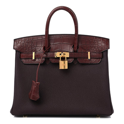Hermes Togo Matte Alligator Birkin Touch 25 Rouge Sellier Bourgogne 1 of 10