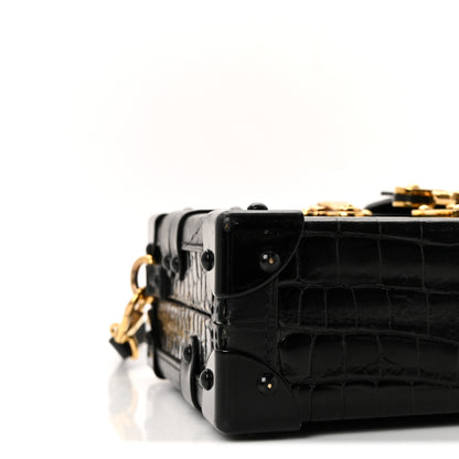 Louis Vuitton Crocodile Petite Malle Black 8 of 9