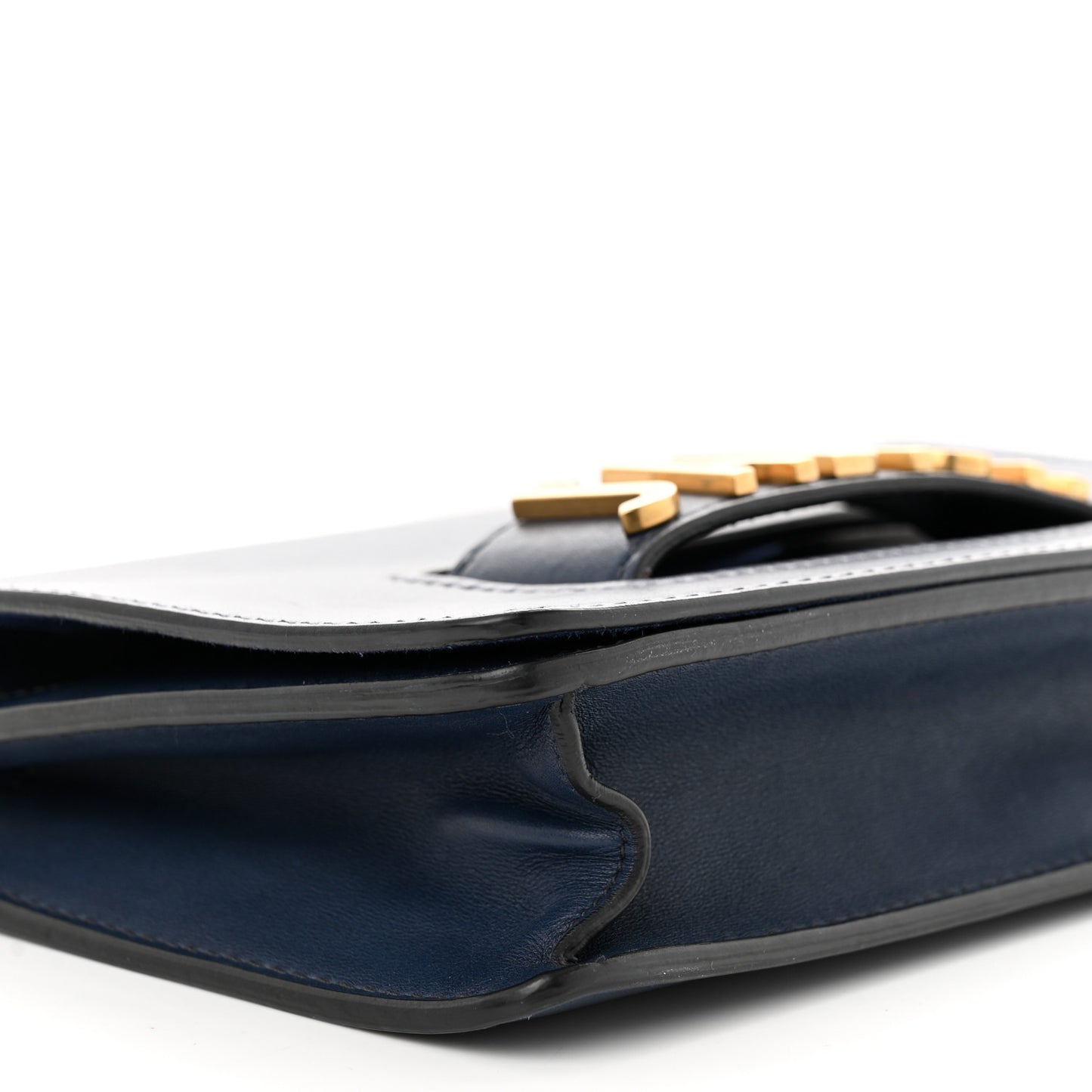 Calfskin J'Adior Chain Flap Bag Navy Blue