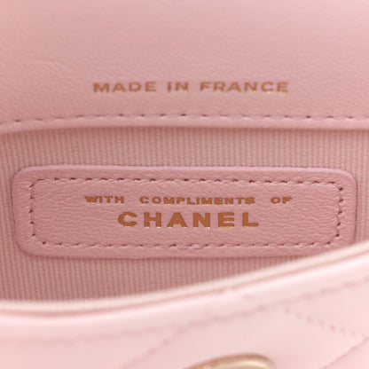 Chanel Lambskin Quilted Chain Around Coin Purse With Chain Light Pink 6 of 11