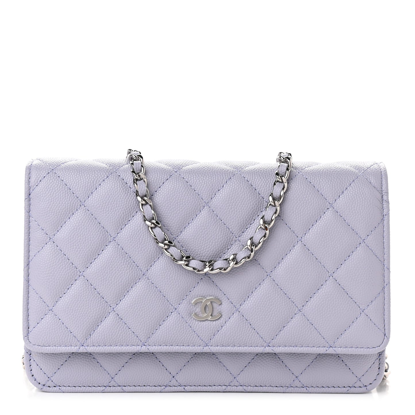 Caviar Quilted Wallet On Chain WOC Light Purple