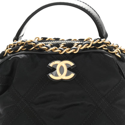 Chanel Nylon Grosgrain Quilted Lifestyle Clutch with Chain Black 8 of 11