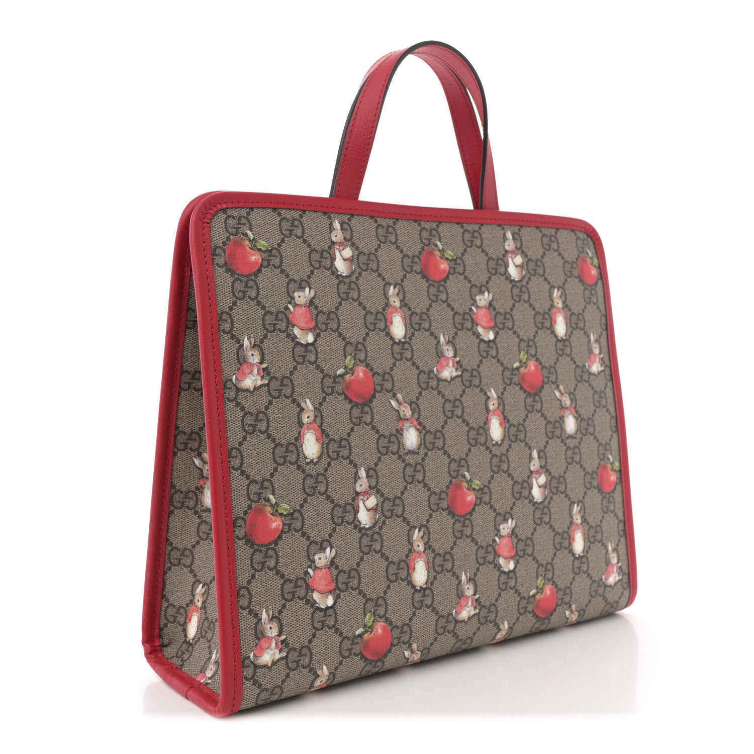 Gucci X Peter Rabbit GG Supreme Monogram Rabbit Apple Childrens Tote Beige Ebony Multicolor Bright Hibiscus 3 of 10