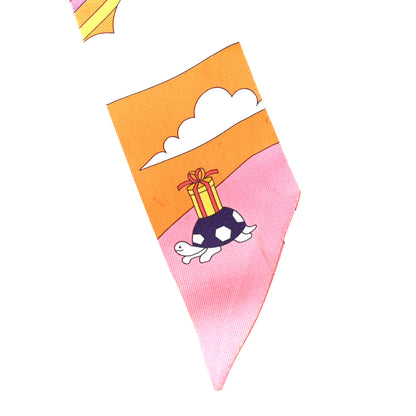 Hermes Silk Carres Volants Twilly Orange Rose Malaba 5 of 7
