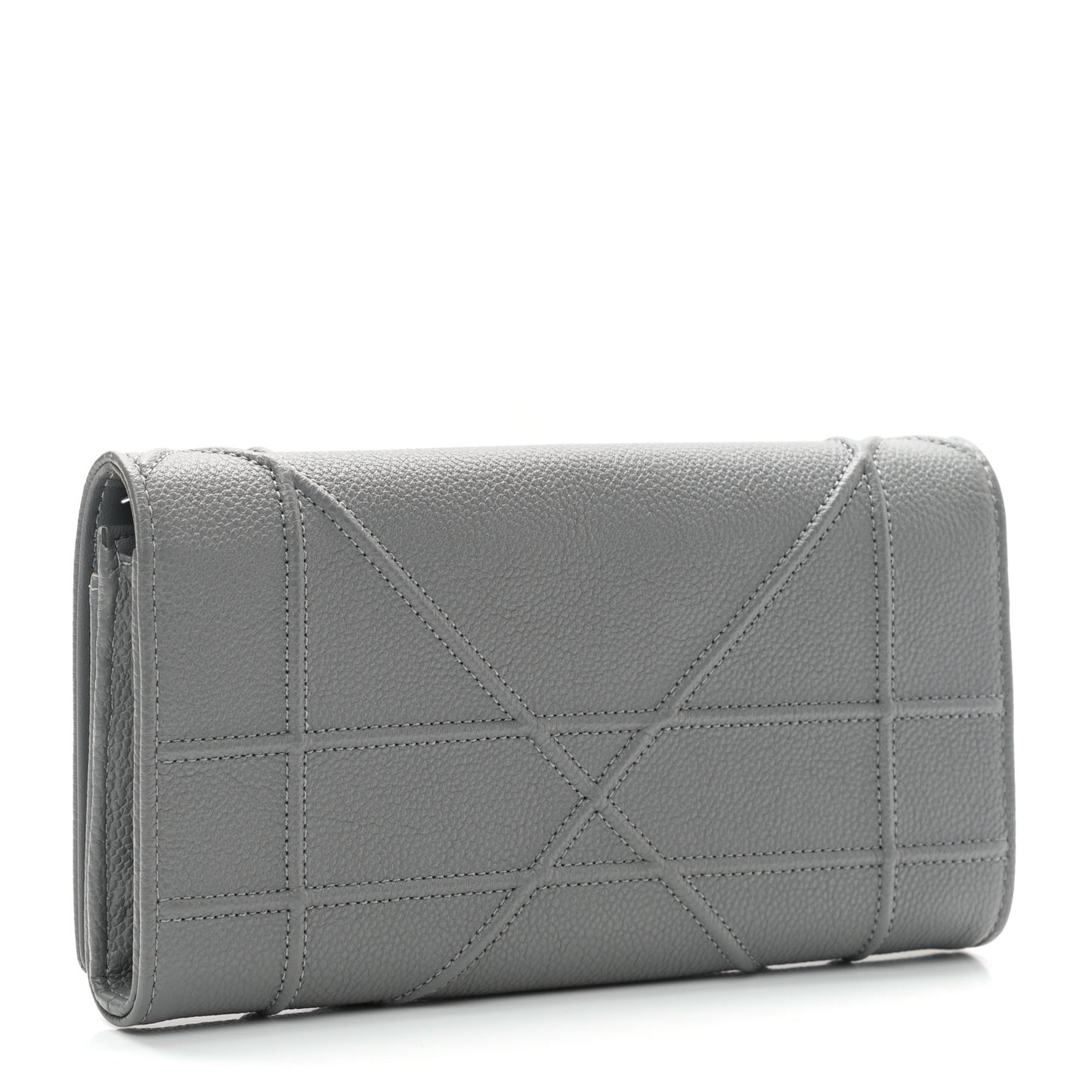 Grained Calfskin Diorama Croisiere Chain Wallet Gris