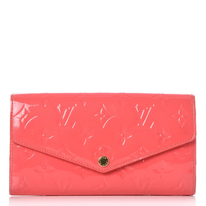 Louis Vuitton Vernis Sarah Wallet NM Rose Litchi 1 of 9